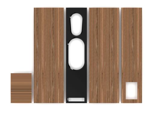 6.5 Veneer-Zebrano-9mm panels-Flat- Outside